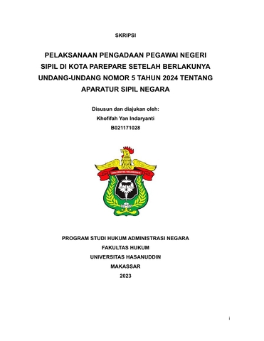 PELAKSANAAN PENGADAAN PEGAWAI NEGERI SIPIL DI KOTA PAREPARE SETELAH ...